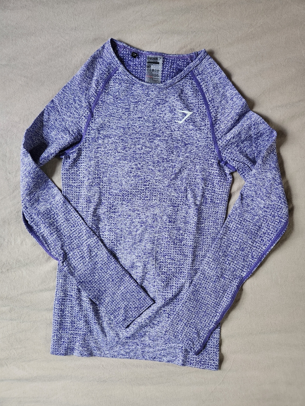 Gymshark Vital Seamless Long Sleeve T-Shirt Indigo Marl - Size Small